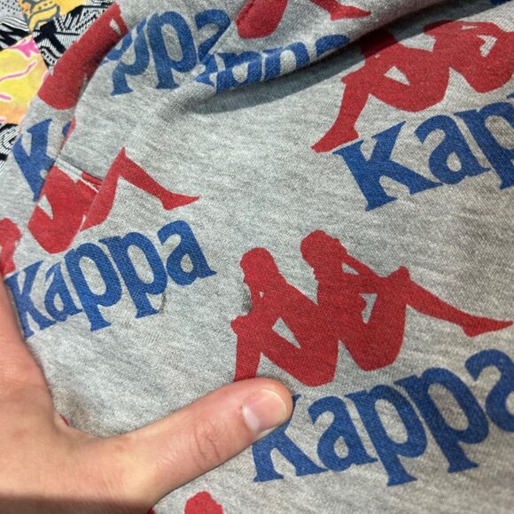 KAPPA Womens Authentic Logo Sweatpants Size Medium Gray Red Blue All Over Print - Picture 5 of 8
